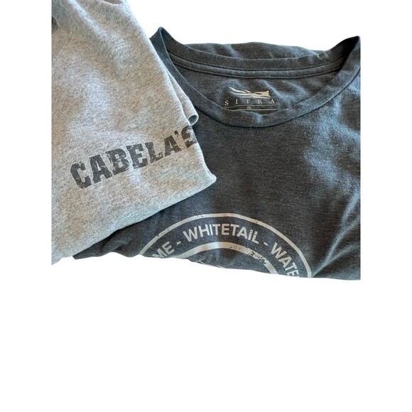 Sitka and Cabela's T Shirt Mens Short Sleeve Bundle 2 pcs  SZ 2XL Grey - Picture 1 of 11